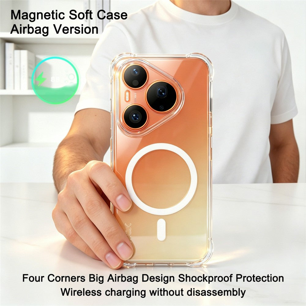 IMAK för Huawei Pura 90s Pro 5G / Pura 90 Pro Magnetiskt Skal Airbag Stötsäkert Skydd TPU mobilskal