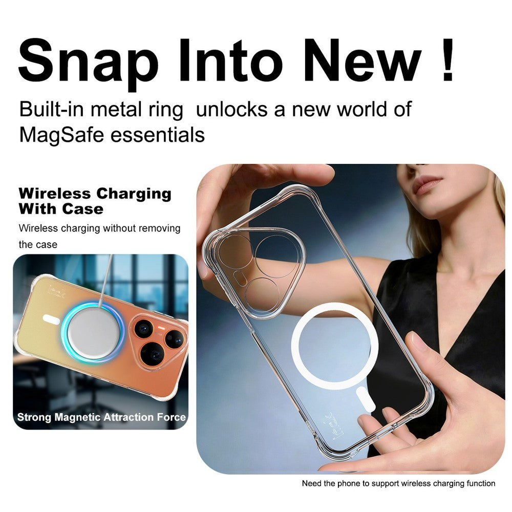 IMAK för Huawei Pura 90s Pro 5G / Pura 90 Pro Magnetiskt Skal Airbag Stötsäkert Skydd TPU mobilskal