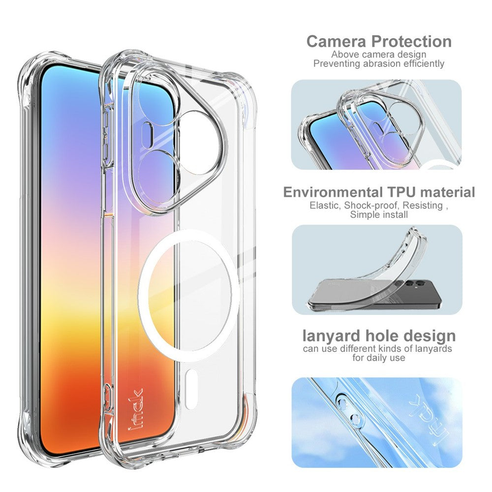 IMAK för Huawei Pura 90s Pro 5G / Pura 90 Pro Magnetiskt Skal Airbag Stötsäkert Skydd TPU mobilskal
