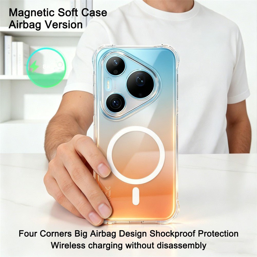 IMAK för Huawei Pura 90s Pro Max 5G / Pura 90 Pro Max Magnetiskt Skal Airbag Stötsäkert Skydd TPU mobilskal