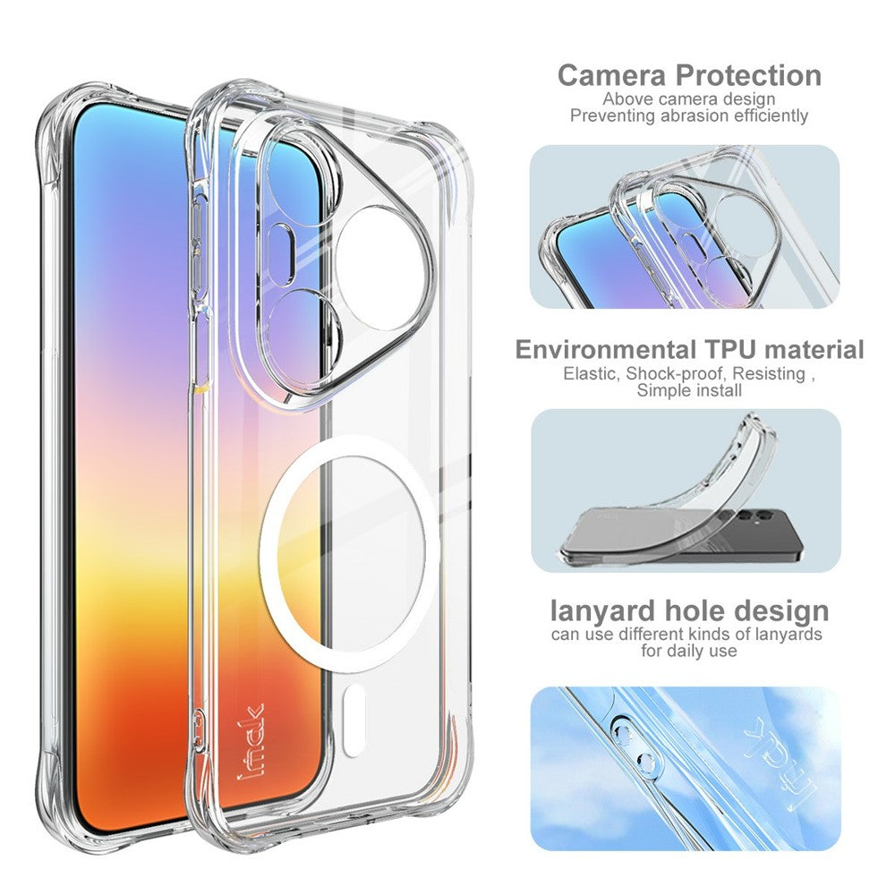 IMAK för Huawei Pura 90s Pro Max 5G / Pura 90 Pro Max Magnetiskt Skal Airbag Stötsäkert Skydd TPU mobilskal