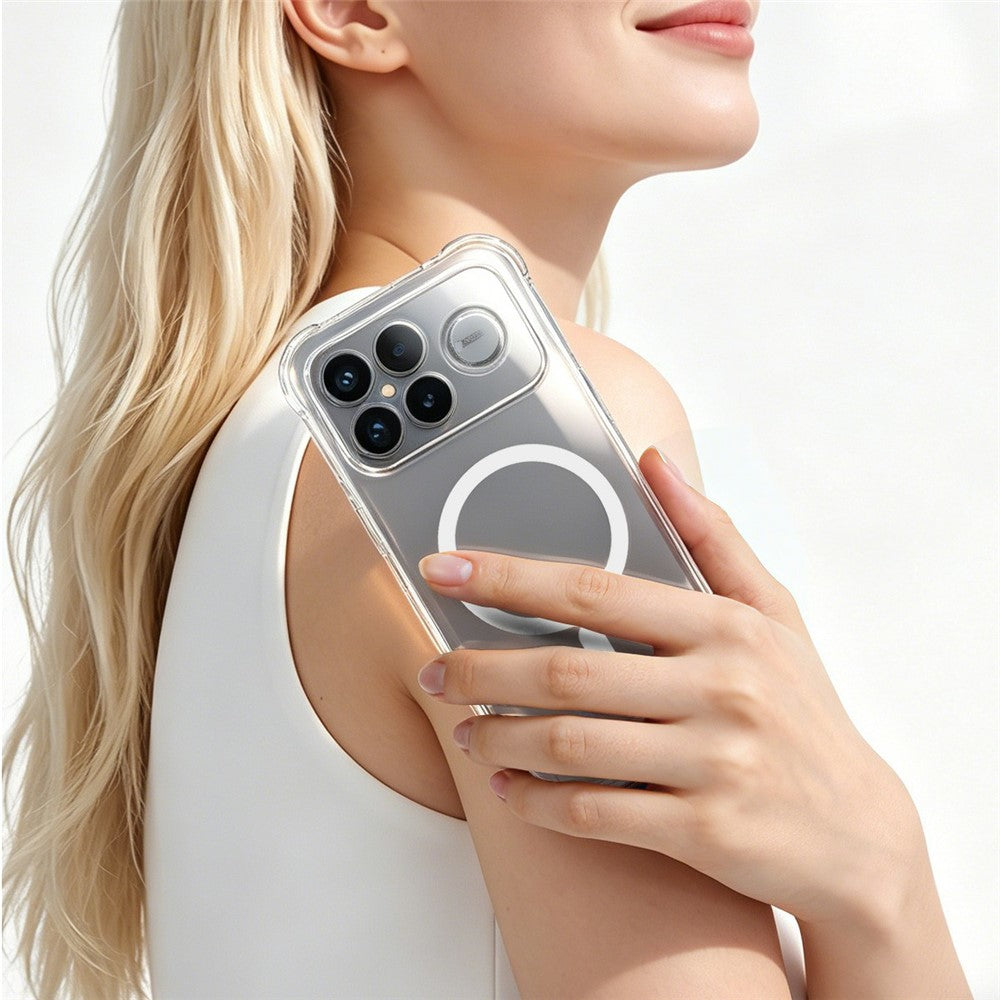 IMAK för Xiaomi Redmi K90 Pro Max 5G / Poco F8 Ultra Magnetiskt Skal Airbag Stötsäkert Skydd TPU mobilskal