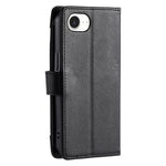 Wallet Case for iPhone SE (2022) / SE (2020) / iPhone 8 / 7 Litchi Texture Zipper Pocket Stand Leather Flip Phone Cover with Wrist Strap