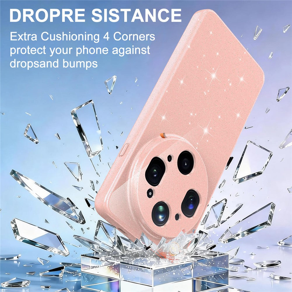 For Oppo Find X9 Ultra 5G Magnetic Case Glitter TPU Shockproof Phone Cover with Lanyard