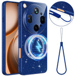 For Oppo Find X9 Ultra 5G Magnetic Case Glitter TPU Shockproof Phone Cover with Lanyard