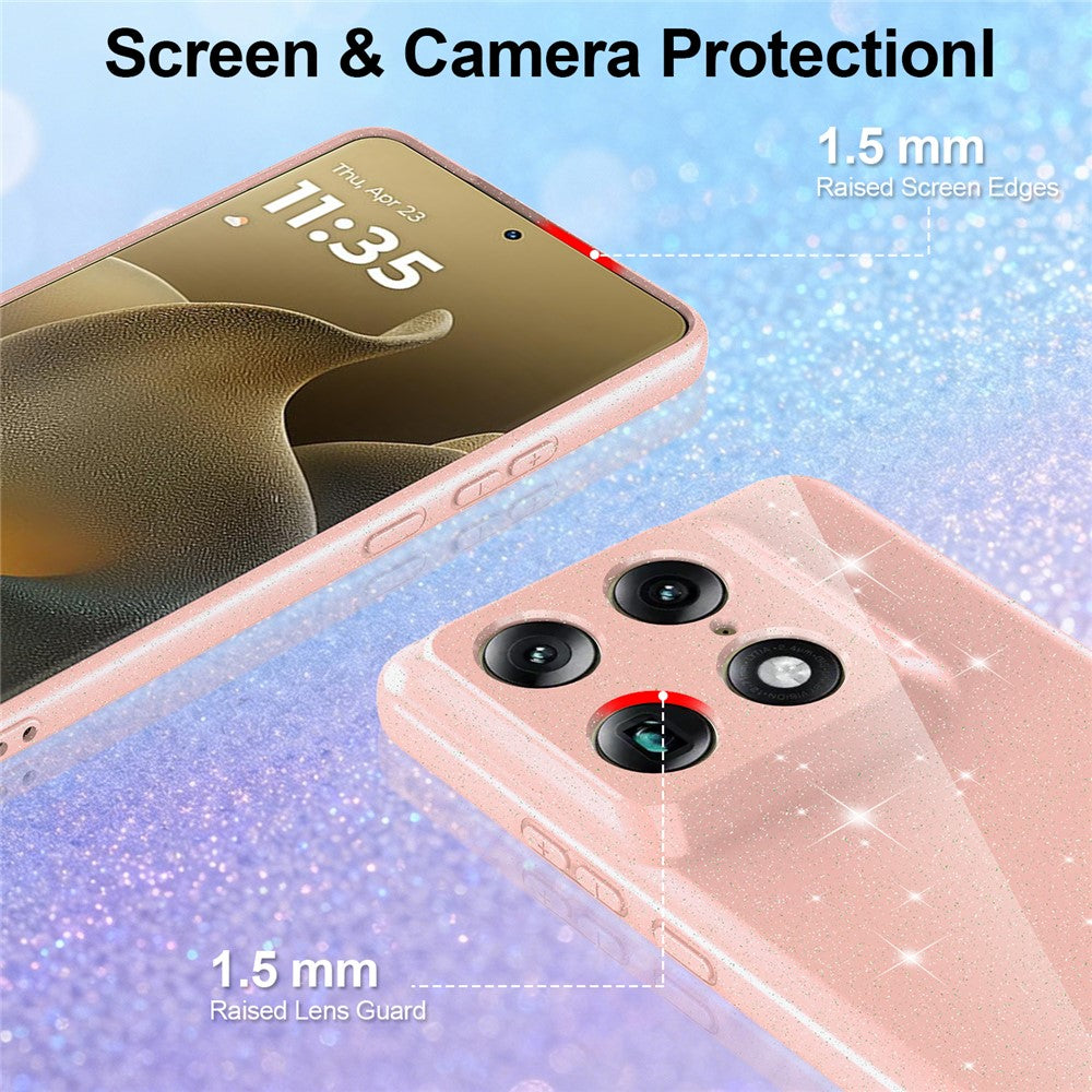 For Motorola Signature 5G  /  Moto X70 Air Pro 5G  /  Edge 70 Ultra 5G Magnetic Case Glitter TPU Shockproof Phone Cover with Lanyard