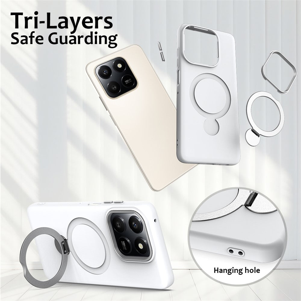 Til Honor 400 Smart 4G / 400 Smart 5G / X7d 4G / X7d 5G Magnetisk Etui Roterende Ring Kickstand TPU + PC Bagcover