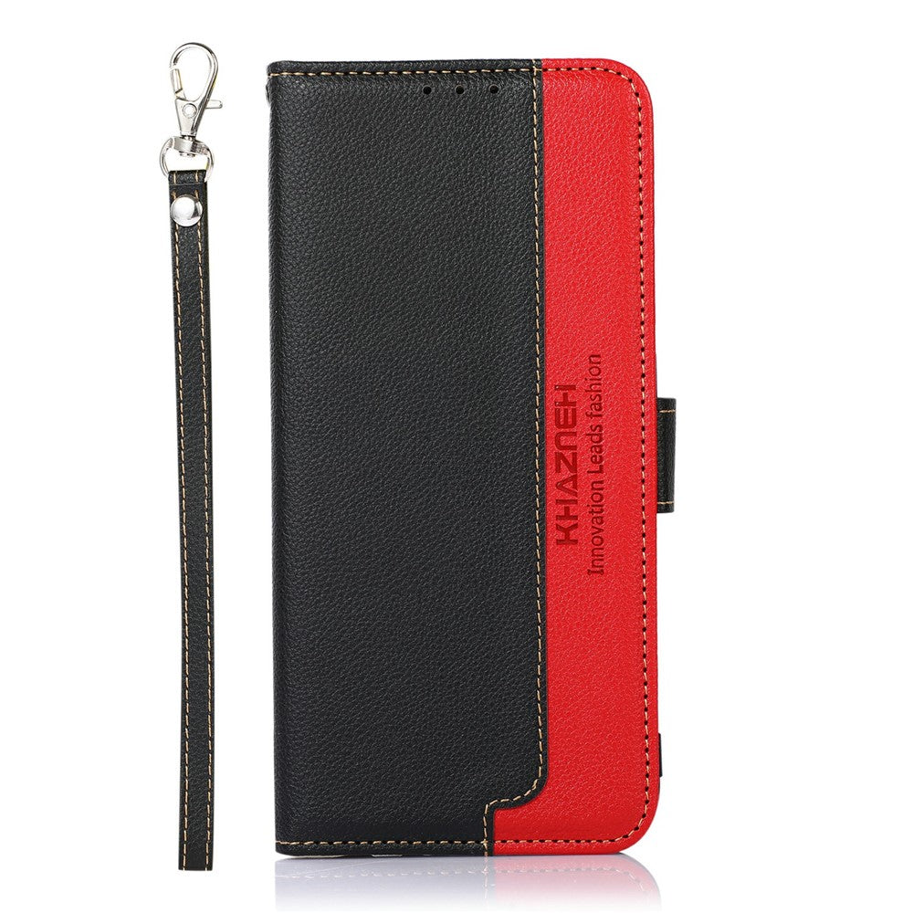 KHAZNEH For Xiaomi 17T Case RFID Blocking Wallet Litchi Texture PU Leather Phone Cover with Strap
