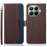 KHAZNEH For Xiaomi 17T Case RFID Blocking Wallet Litchi Texture PU Leather Phone Cover with Strap