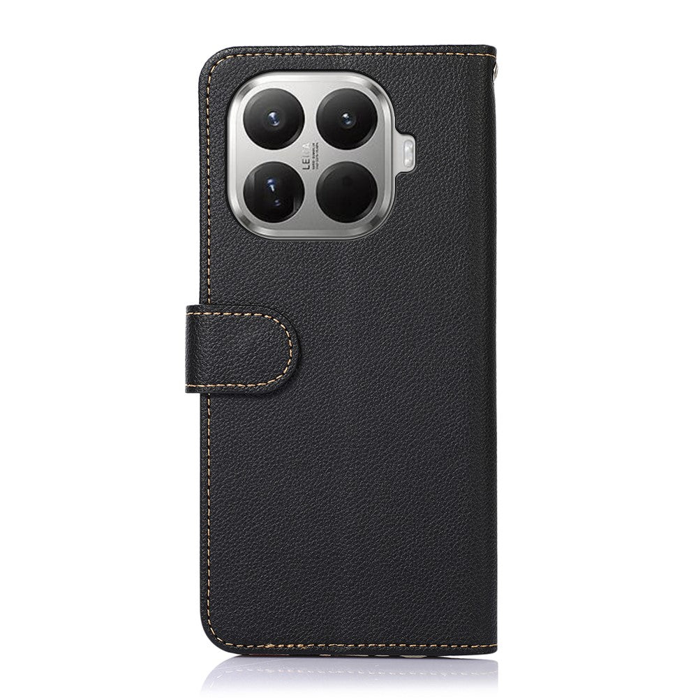 KHAZNEH For Xiaomi 17T Pro Case RFID Blocking Wallet Litchi Texture PU Leather Phone Cover with Strap