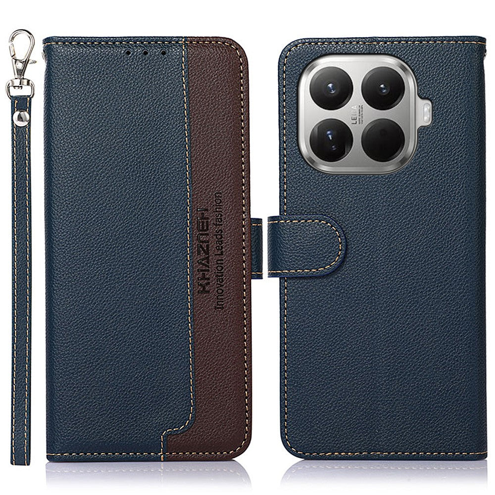 KHAZNEH For Xiaomi 17T Pro Case RFID Blocking Wallet Litchi Texture PU Leather Phone Cover with Strap
