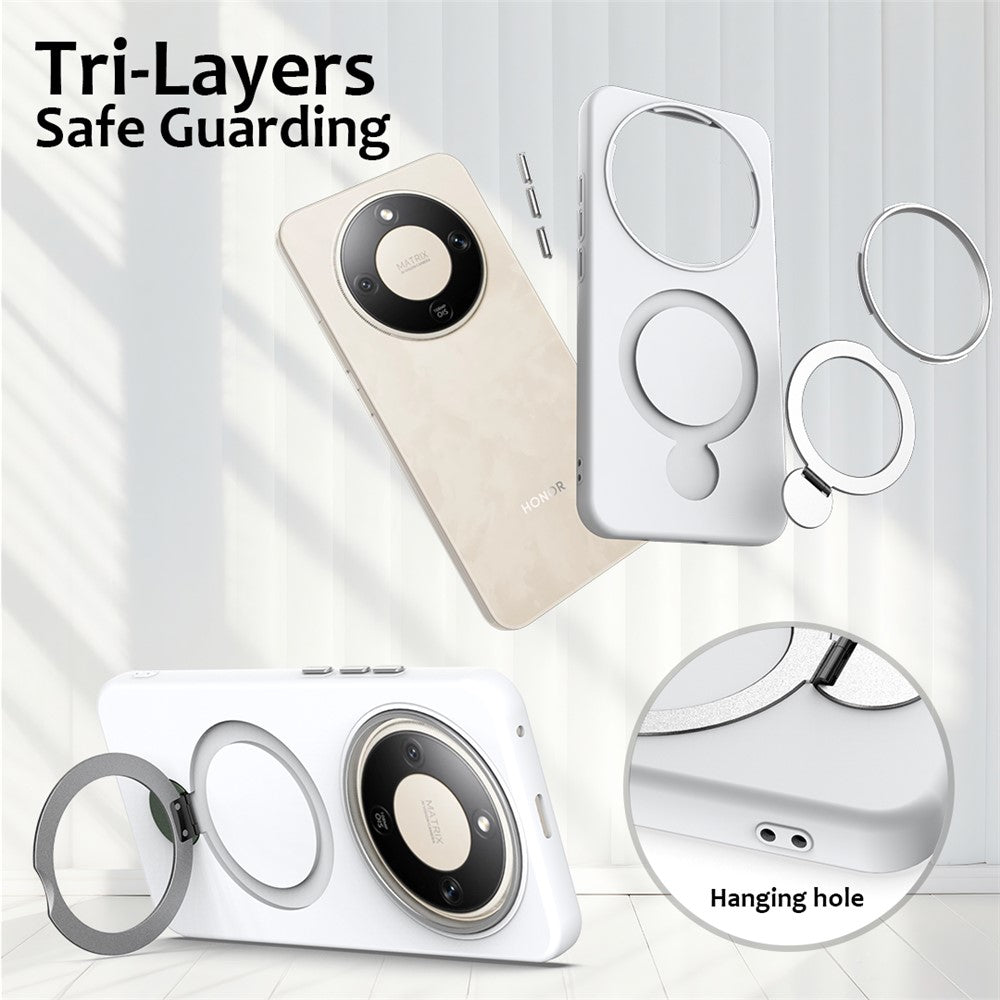For Honor X70 5G  /  X9d 5G  /  Magic8 Lite 5G Magnetic Case Rotating Ring Kickstand TPU + PC Back Cover