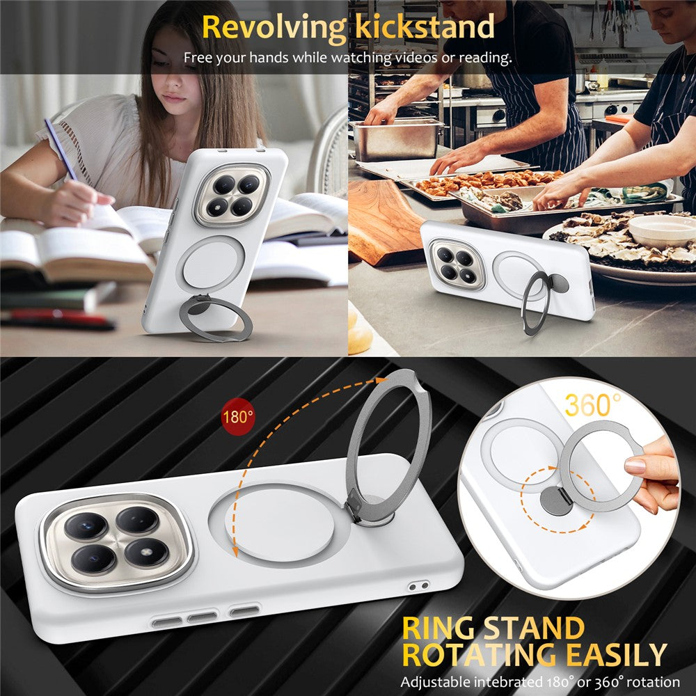 For Xiaomi Redmi Note 15 Pro+ 5G (Global)  /  Poco M8 Pro 5G Magnetic Case Rotating Ring Kickstand TPU + PC Back Cover