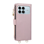 For Xiaomi Redmi K90 5G / Poco F8 Pro 5G Case Magnetic Ring Buckle Zipper Pocket Rhombic Leather Phone Cover with Wrist Strap