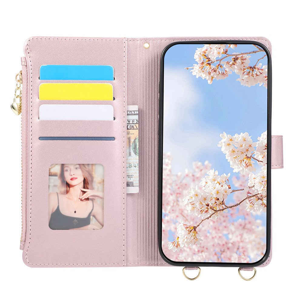 For Xiaomi Redmi K90 5G / Poco F8 Pro 5G Case Magnetic Ring Buckle Zipper Pocket Rhombic Leather Phone Cover with Wrist Strap
