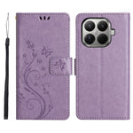 For Xiaomi 17T Leather Wallet Case Butterfly Flower Imprinted Phone Cover with Strap