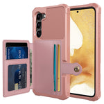 ZM03 til Samsung Galaxy S23+, TPU-cover belagt med PU-læder, stativ, kortholder, kortslot, magnetisk bilholder