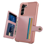 ZM03 til Samsung Galaxy S23+, TPU-cover belagt med PU-læder, stativ, kortholder, kortslot, magnetisk bilholder