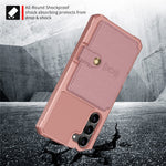ZM03 til Samsung Galaxy S23+, TPU-cover belagt med PU-læder, stativ, kortholder, kortslot, magnetisk bilholder