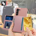 ZM03 til Samsung Galaxy S23+, TPU-cover belagt med PU-læder, stativ, kortholder, kortslot, magnetisk bilholder