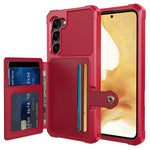ZM03 til Samsung Galaxy S23+, TPU-cover belagt med PU-læder, stativ, kortholder, kortslot, magnetisk bilholder