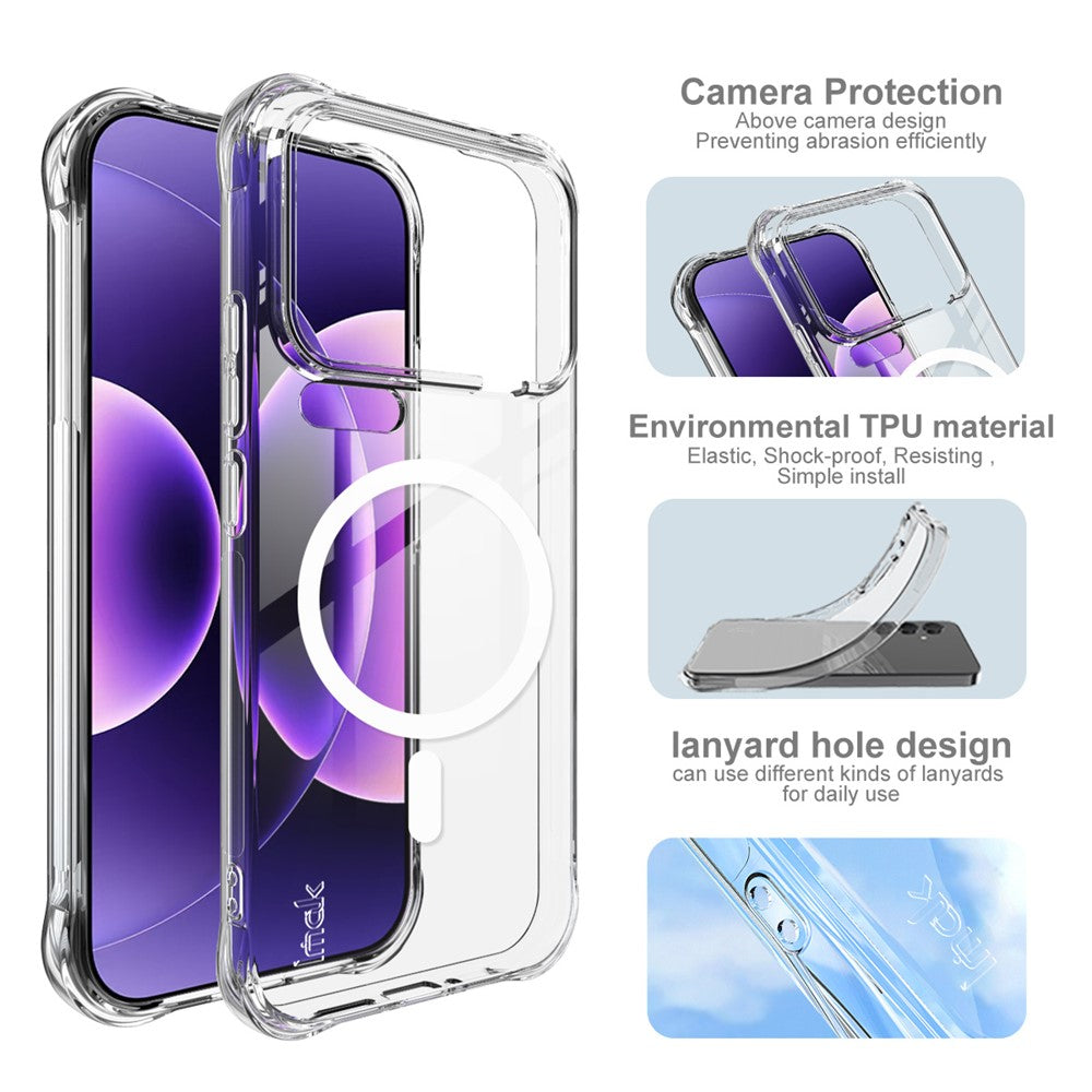 IMAK för Xiaomi 17 Pro Max Magnetiskt Skal Airbag Stötsäkert Skydd TPU mobilskal