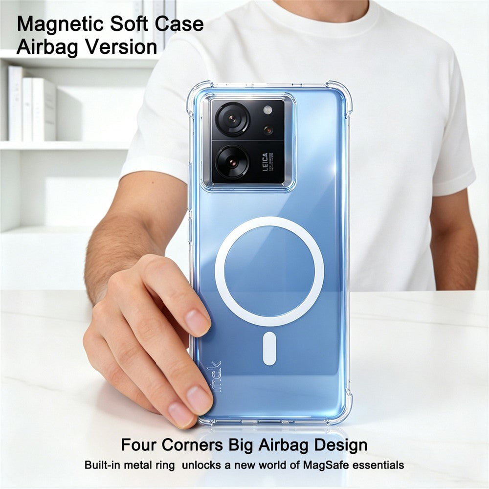IMAK för Xiaomi 13T / 13T Pro Magnetiskt Skal Airbag Stötsäkert Skyddande TPU mobilskal