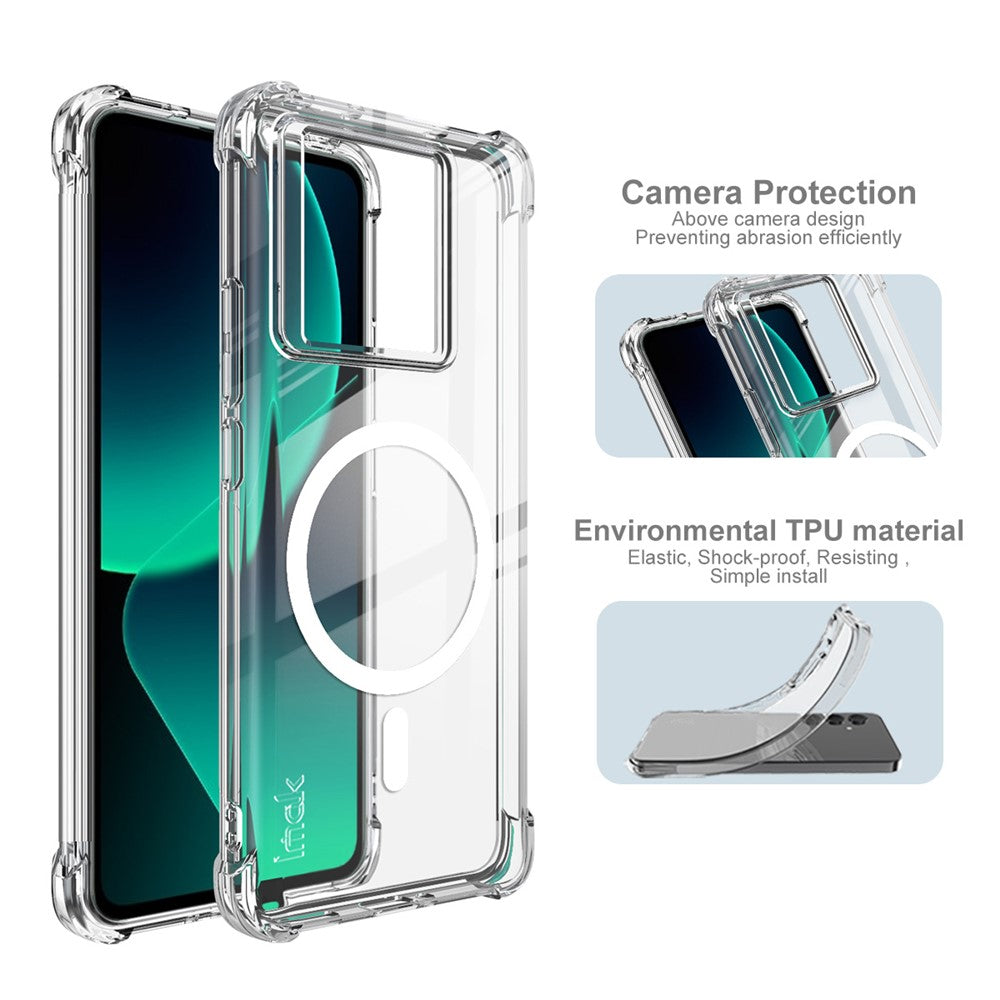 IMAK för Xiaomi 13T / 13T Pro Magnetiskt Skal Airbag Stötsäkert Skyddande TPU mobilskal