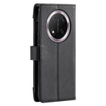 Wallet Case for Honor X60 Pro 5G  /  X9c 5G  /  Magic7 Lite 5G Litchi Texture Zipper Pocket Stand Leather Flip Phone Cover with Wrist Strap