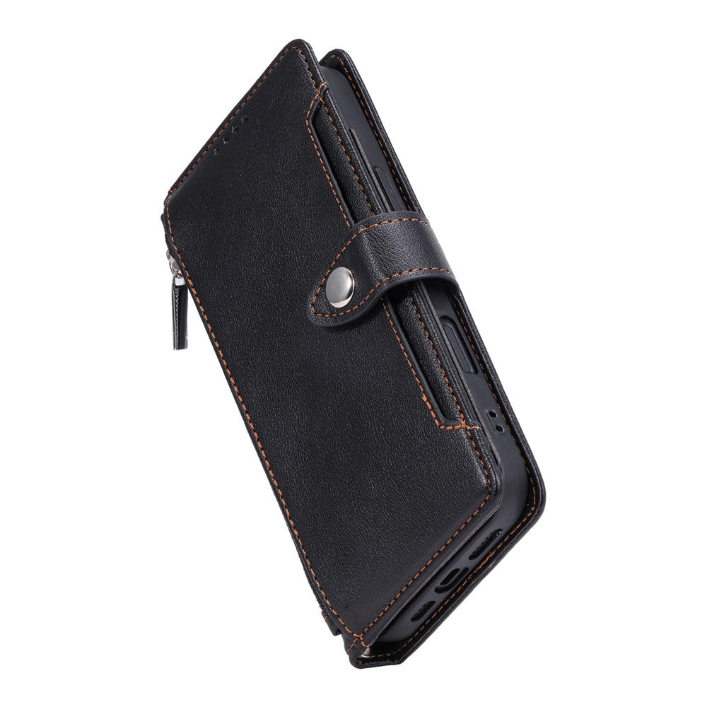 Wallet Case for Honor X60 Pro 5G  /  X9c 5G  /  Magic7 Lite 5G Litchi Texture Zipper Pocket Stand Leather Flip Phone Cover with Wrist Strap
