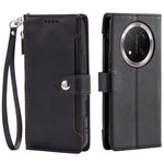 Wallet Case for Honor X60 Pro 5G  /  X9c 5G  /  Magic7 Lite 5G Litchi Texture Zipper Pocket Stand Leather Flip Phone Cover with Wrist Strap