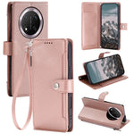 Plånboksfodral för Honor X60 Pro 5G / X9c 5G / Magic7 Lite 5G Litchitextur Blixtlåsficka Stativ Läderflikfodral med Handledsrem