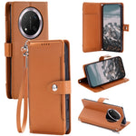 Wallet Case for Honor X60 Pro 5G  /  X9c 5G  /  Magic7 Lite 5G Litchi Texture Zipper Pocket Stand Leather Flip Phone Cover with Wrist Strap