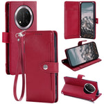 Wallet Case for Honor X60 Pro 5G  /  X9c 5G  /  Magic7 Lite 5G Litchi Texture Zipper Pocket Stand Leather Flip Phone Cover with Wrist Strap