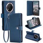Wallet Case for Honor X60 Pro 5G  /  X9c 5G  /  Magic7 Lite 5G Litchi Texture Zipper Pocket Stand Leather Flip Phone Cover with Wrist Strap