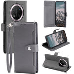 Wallet Case for Honor X60 Pro 5G  /  X9c 5G  /  Magic7 Lite 5G Litchi Texture Zipper Pocket Stand Leather Flip Phone Cover with Wrist Strap
