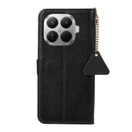 For Xiaomi 17T Pro Case RFID Blocking Genuine Cow Leather Phone Cover Litchi Texture