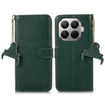 For Xiaomi 17T Pro Case RFID Blocking Genuine Cow Leather Phone Cover Litchi Texture