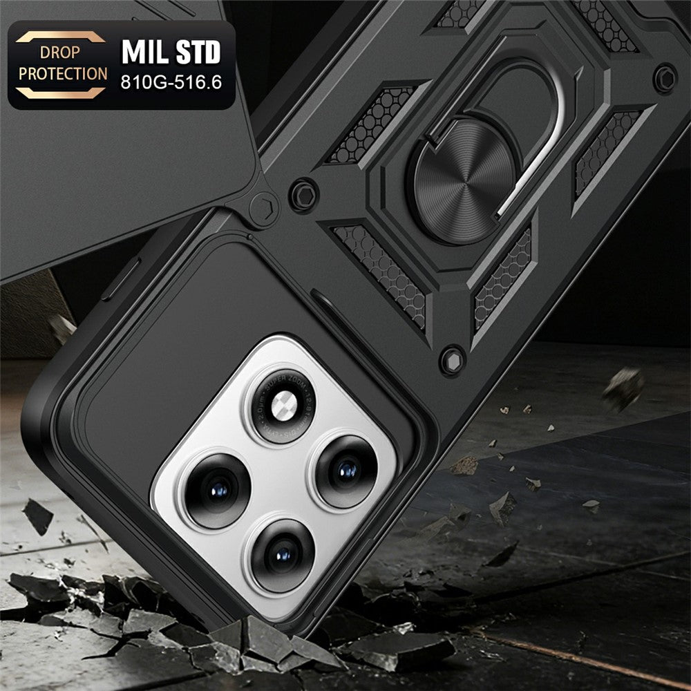 For Motorola Edge 70 Pro+ 5G / Edge 70 Pro 5G Case with Slide Camera Lid PC + TPU Kickstand Phone Cover