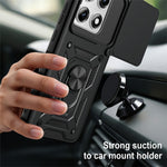 For Motorola Edge 70 Pro+ 5G / Edge 70 Pro 5G Case with Slide Camera Lid PC + TPU Kickstand Phone Cover