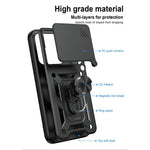 For Motorola Edge 70 Pro+ 5G / Edge 70 Pro 5G Case with Slide Camera Lid PC + TPU Kickstand Phone Cover