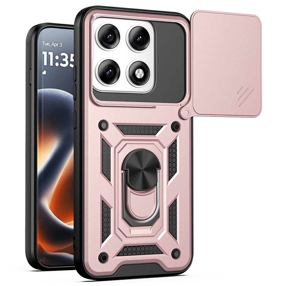For Motorola Edge 70 Pro+ 5G / Edge 70 Pro 5G Case with Slide Camera Lid PC + TPU Kickstand Phone Cover