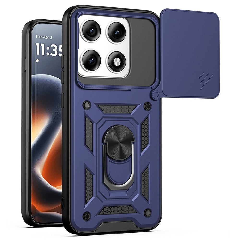 For Motorola Edge 70 Pro+ 5G / Edge 70 Pro 5G Case with Slide Camera Lid PC + TPU Kickstand Phone Cover