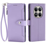 Wallet Case for Xiaomi Redmi Note 15 Pro 5G (Global) Litchi Texture Zipper Pocket Stand Leather Flip Phone Cover with Wrist Strap