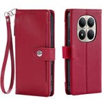 Wallet Case for Xiaomi Redmi Note 15 5G (Global)  /  15 4G (Global)  /  Poco M8 5G Litchi Texture Zipper Pocket Stand Leather Flip Phone Cover with Wrist Strap