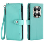 Wallet Case for Xiaomi Redmi Note 14 Pro 5G  /  14 Pro+ 5G  /  Poco X7 5G Litchi Texture Zipper Pocket Stand Leather Flip Phone Cover with Wrist Strap
