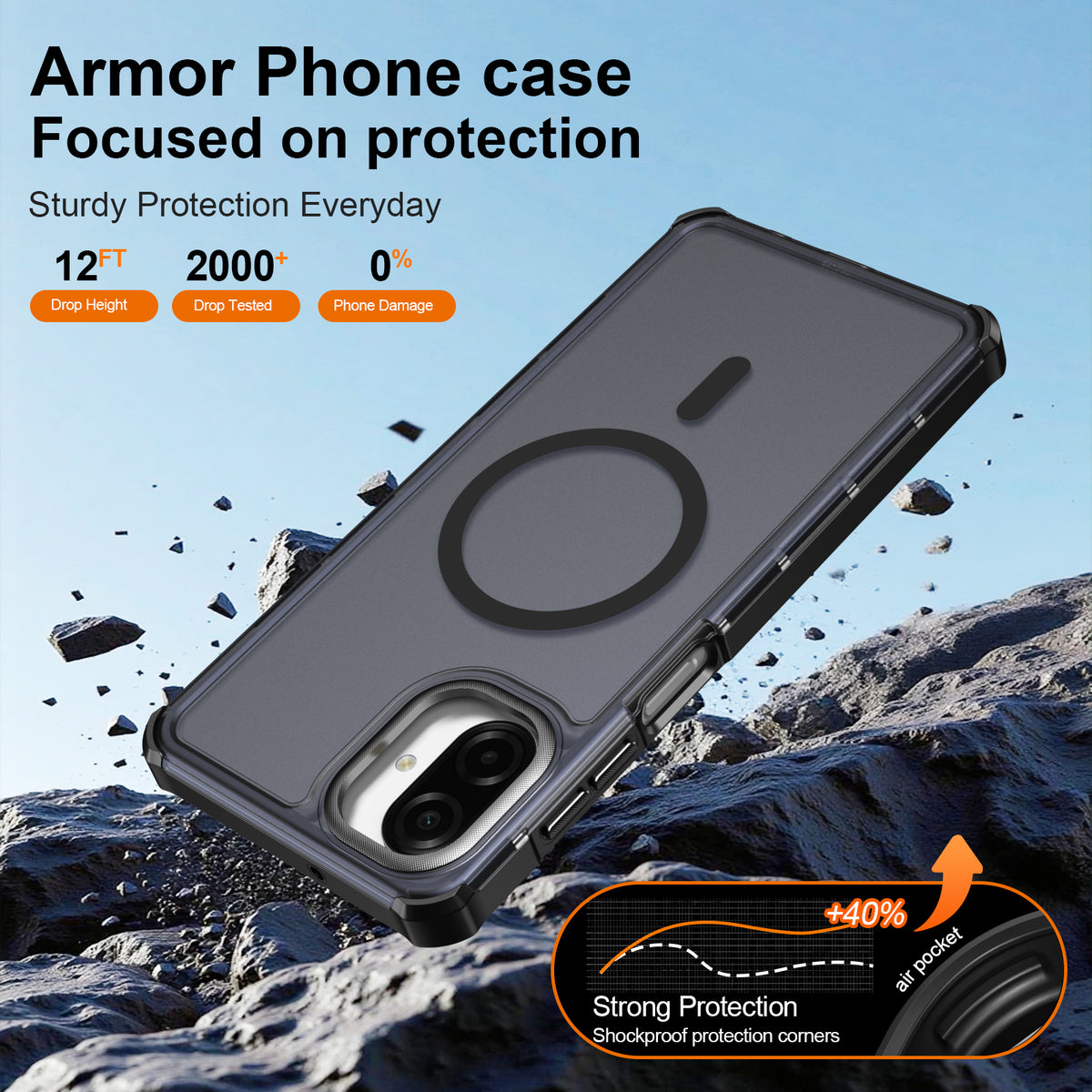 Samsung Galaxy A07 5G / Galaxy A06 4G / Galaxy A06 5G / Galaxy A07 4G / A07s 4G Magnetiskt skal Elektropläterad ram Skin-touch TPU+PC mobilskal