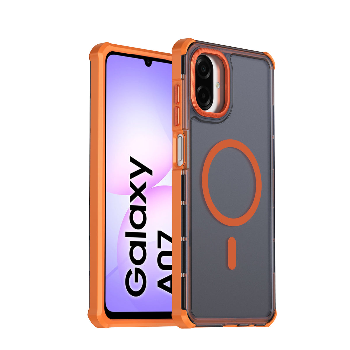 Samsung Galaxy A07 5G / Galaxy A06 4G / Galaxy A06 5G / Galaxy A07 4G / A07s 4G-magnetcover med galvaniseret ramme og skin-touch TPU + PC-mobilcover