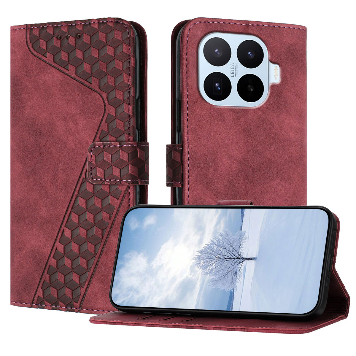For Xiaomi 17T Pro Leather Case 7-Shaped Pattern Wallet Stand Shockproof Phone Cover