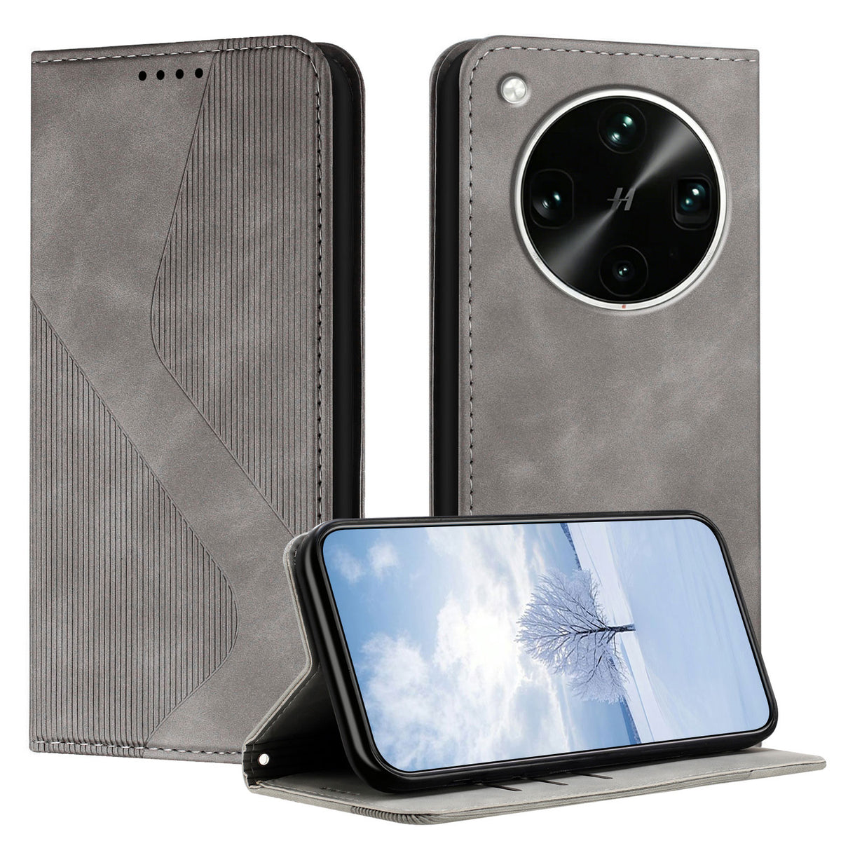For Oppo Find X9 Ultra 5G Phone Cover Skin-touch Feel Leather Wallet Case with Stand